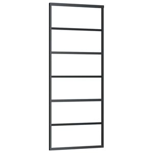 vidaXL Posuvn&eacute; dvere ESG sklo a hlin&iacute;k 76x205 cm čierne