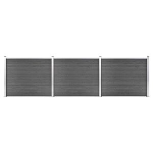 vidaXL Sada plotov&yacute;ch panelov WPC 526x146 cm čierna
