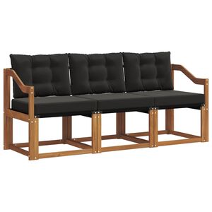 vidaXL Z&aacute;hradn&aacute; s&uacute;prava gaučov s vank&uacute;&scaron;om 3 pcs Pr&iacute;rodn&aacute; a čierna