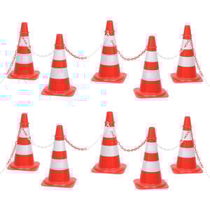 vidaXL Sada kužeľov s 10 m reťazou červeno-biela