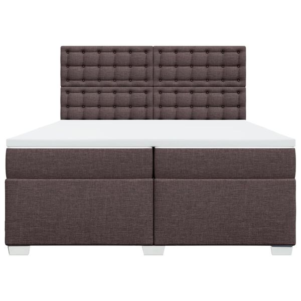 vidaXL Boxspring posteľ s matracom tmavohned&aacute; 200x200 cm l&aacute;tka
