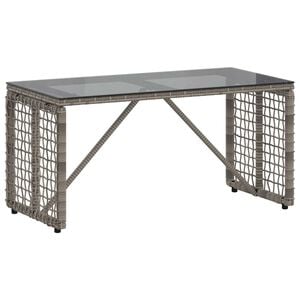 vidaXL Vonkaj&scaron;&iacute; st&ocirc;l &Scaron;ed&aacute; a čierna 80 x 40 x 40 cm PE ratan a sklo