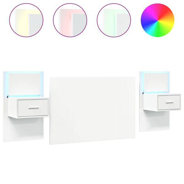 vidaXL Čelo postele so skrinkami biele 120 cm kompozitn&eacute; drevo