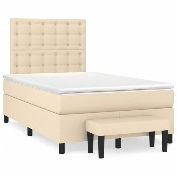 vidaXL Boxspring posteľ s matracom kr&eacute;mov&aacute; 120x190 cm l&aacute;tka