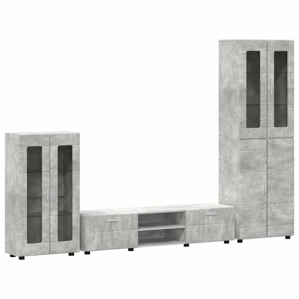 vidaXL Zostava TV skriniek FLORIN Bet&oacute;nov&aacute; &scaron;ed&aacute; Kompozitn&eacute; drevo