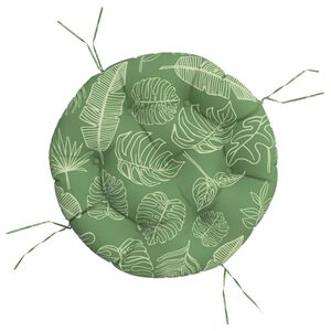 vidaXL Okr&uacute;hly vank&uacute;&scaron; listov&yacute; vzor &Oslash; 60 x 11 cm oxfordsk&aacute; l&aacute;tka