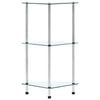 vidaXL Regál s 3 policami, priehľadný 30x30x67 cm, tvrdené sklo