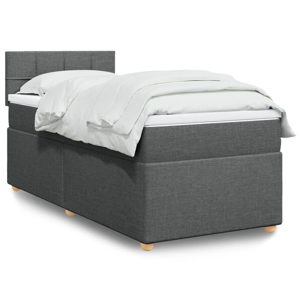 vidaXL Boxspring posteľ s matracom tmavosivá 100x200 cm látka