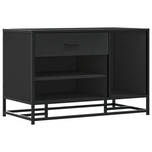 vidaXL Lavica na top&aacute;nky čierna 80x40x53,5 cm kompozitn&eacute; drevo+kov