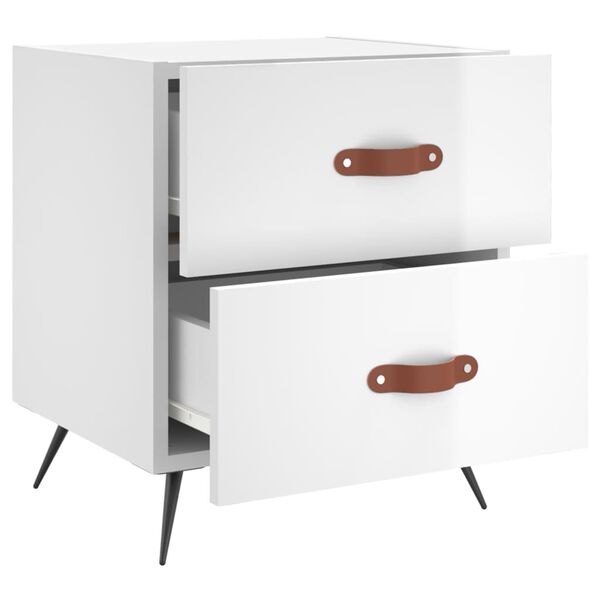 vidaXL Nočn&yacute; stol&iacute;k vysok&yacute; lesk biely 40x35x47,5 cm kompozitn&eacute; drevo