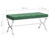 vidaXL Lavička 99 cm, tmavozelen&aacute;, zamat a nehrdzavej&uacute;ca oceľ