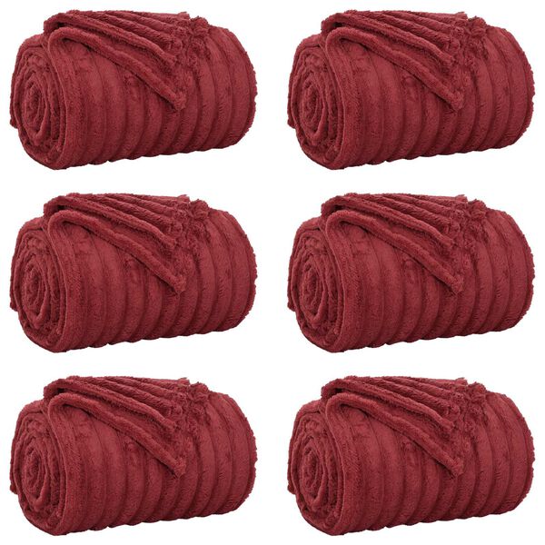 vidaXL Prikr&yacute;vky na hodenie 6 pcs Bordeaux červen&aacute; 270 x 240 cm Fl&iacute;s