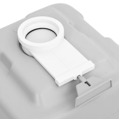 vidaXL Prenosné kempingové WC šedo-biele 20+10 l HDPE