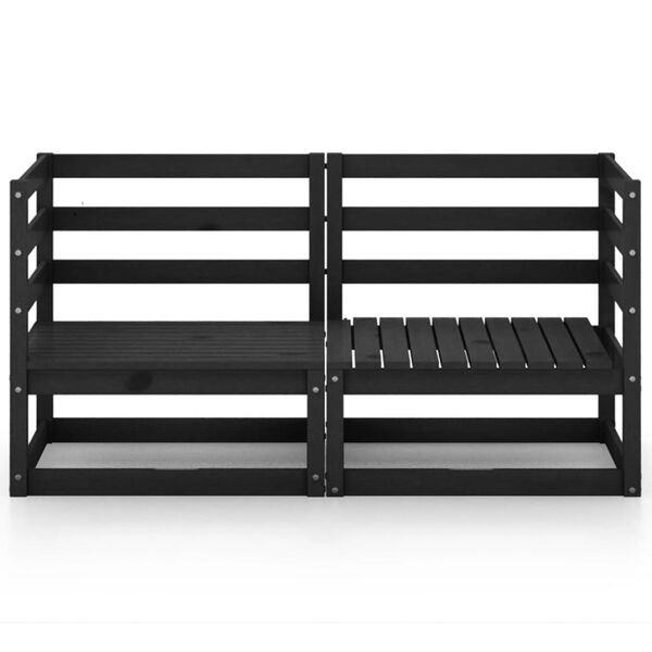 vidaXL Záhradná 2-miestna pohovka čierna masívna borovica