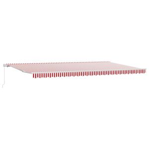 vidaXL Sklopn&aacute; mark&iacute;za Červen&aacute; a Biela 600 &times; 300 cm Polyester a hlin&iacute;k