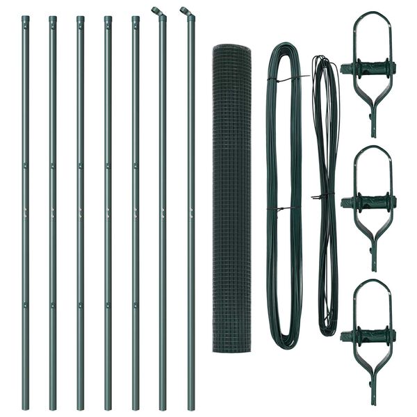 vidaXL Stĺp na plot. Zelen&aacute; 10 x 1,2 m (16 x 16 mm sieť) Ocel a PVC