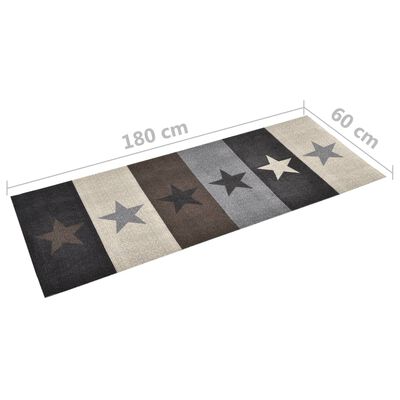 vidaXL Kuchynský koberec prateľný hviezdičkový dizajn 60x180 cm