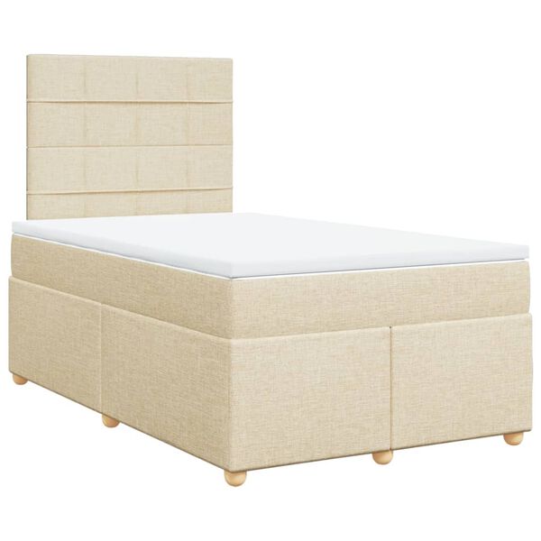 vidaXL Boxspring posteľ s matracom kr&eacute;mov&aacute; 120x190 cm l&aacute;tka