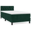 vidaXL Posteľn&yacute; r&aacute;m boxsping s matracom tmavozelen&yacute; 80x200 cm zamat