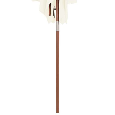 vidaXL Vonkajší slnečník s drevenou tyčou 150x200 cm, pieskový