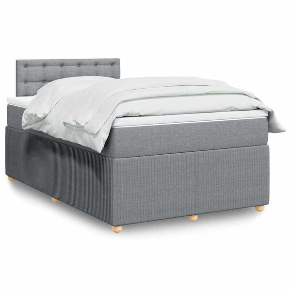 vidaXL Boxspring posteľ s matracom bledosiv&aacute; 120x190 cm l&aacute;tka