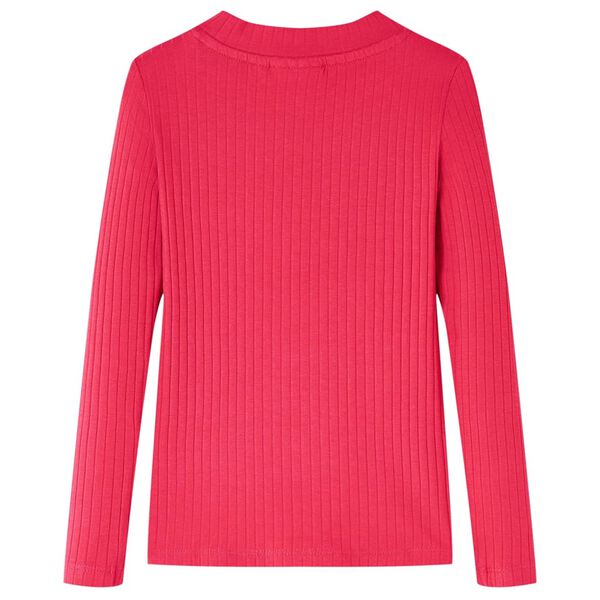 Detské tričko s dlhým rukávom žiarivo ružové 92