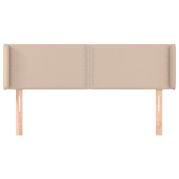 vidaXL Čelo postele so záhybmi kapučínové 147x16x78/88 cm umelá koža