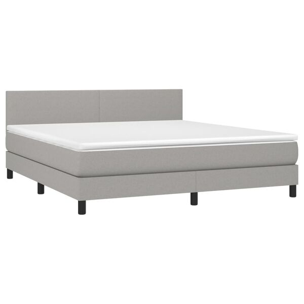 vidaXL Boxspring posteľ s matracom bledosiv&aacute; 180x200 cm l&aacute;tka
