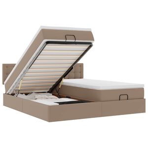 vidaXL Osmansk&yacute; r&aacute;m postele s matracmi kapuč&iacute;nov&yacute; 160x200cm umel&aacute; koža