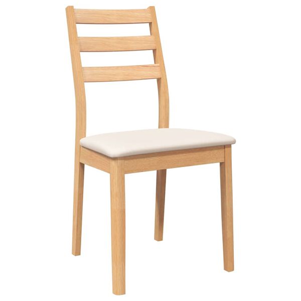 vidaXL Jedálenské stoličky s vankúšmi 2 ks Prírodná kaučuk z masívneho