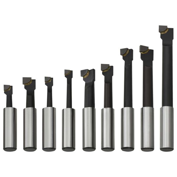 vidaXL Vyvrtávacie frézy 9 ks 12 mm s drevenou základňou