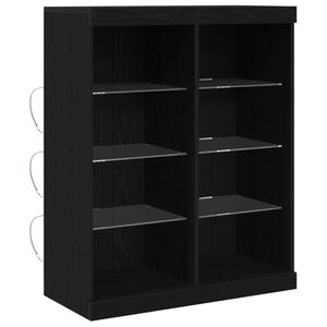 vidaXL LED komoda Čierny dub 81 x 37 x 100 cm Kompozitn&eacute; drevo