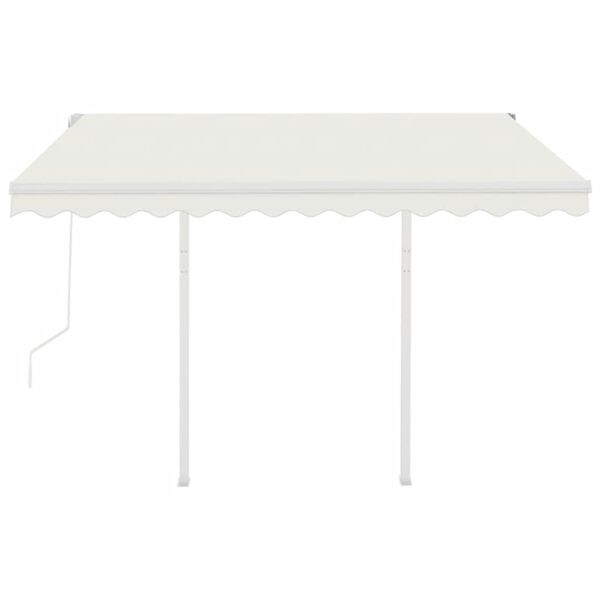 vidaXL Automaticky zaťahovacia mark&iacute;za so stĺpikmi 3,5x2,5 m kr&eacute;mov&aacute;