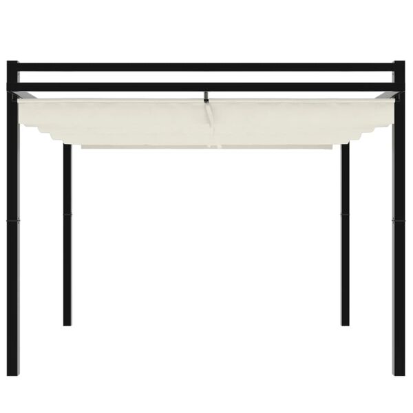 vidaXL Z&aacute;hradn&yacute; alt&aacute;nok so zaťahovacou strechou kr&eacute;mov&yacute; 3x3 m hlin&iacute;k