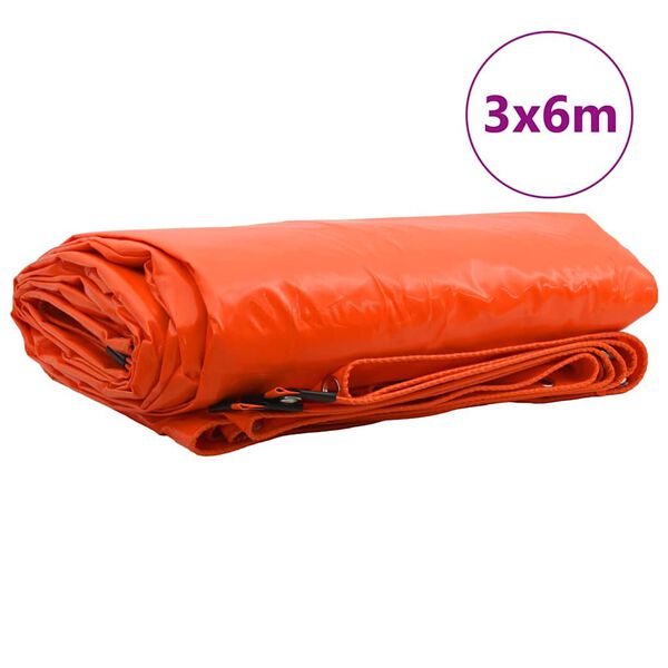 vidaXL Tarpaulin 650g / m² Oranžová 3 x 6 m Plátno s PVC povrchom