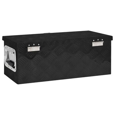 vidaXL Úložný box čierny 60x23,5x23 cm hliník