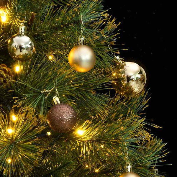 vidaXL Umelý výklopný vianočný stromček 150 LED a sada gúľ 150 cm