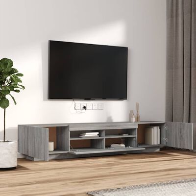 vidaXL 2-dielna súprava TV skriniek s LED sivá sonoma spracované drevo