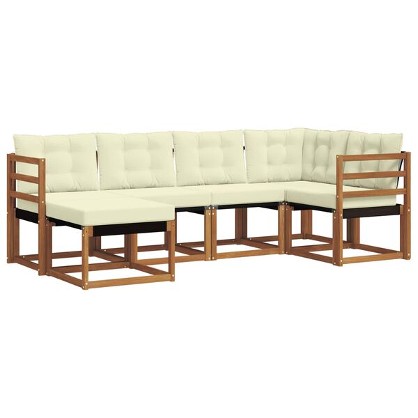 vidaXL Z&aacute;hradn&aacute; s&uacute;prava gaučov s vank&uacute;&scaron;om 6 pcs Pr&iacute;rodn&aacute; a kr&eacute;mov&aacute;