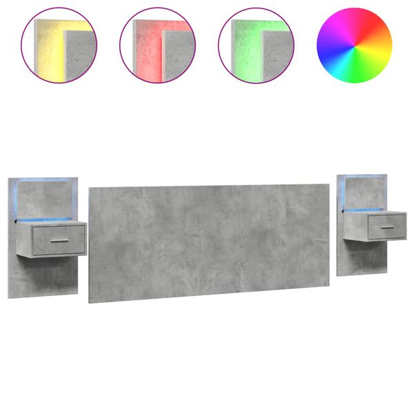 vidaXL Čelo postele so skrinkami bet&oacute;novosiv&eacute; 200 cm kompozitn&eacute; drevo