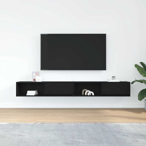 vidaXL TV skrinky 2 ks Dub čierny 100x31x25,5 cm Kon&scaron;trukčn&eacute; drevo