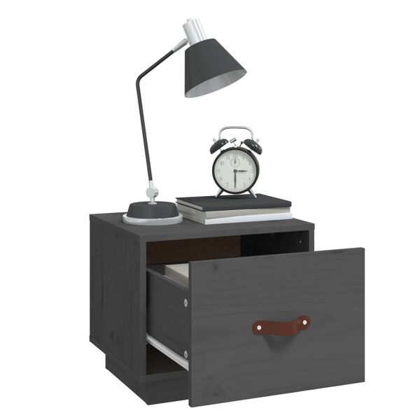 vidaXL Nočn&eacute; stol&iacute;ky 2 ks siv&eacute; 40x34x35 cm borovicov&yacute; mas&iacute;v