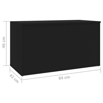 vidaXL Úložná truhlica, čierna 84x42x46 cm, kompozitné drevo