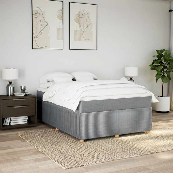 vidaXL Boxspring posteľ s matracom bledosiv&aacute; 140x200 cm l&aacute;tka
