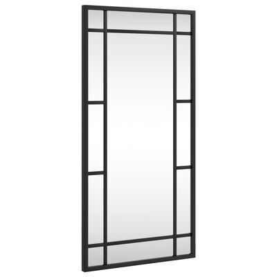 vidaXL Nástenné zrkadlo čierne 30x60 cm obdĺžnikové železné