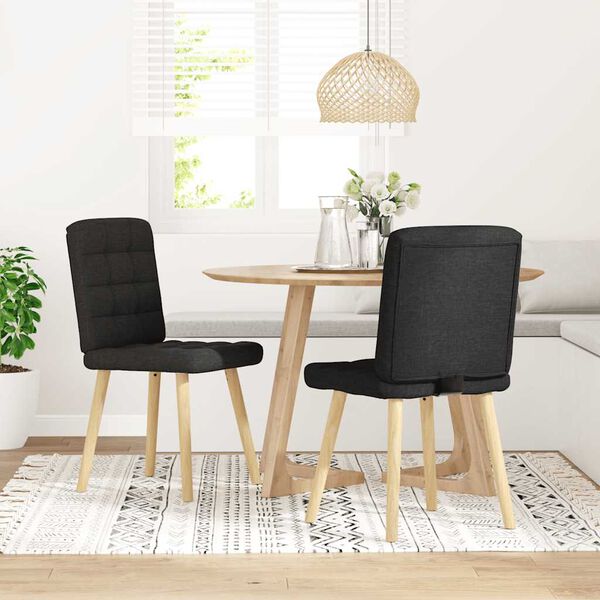 vidaXL Jedálenské stoličky 2 ks čierne látkové