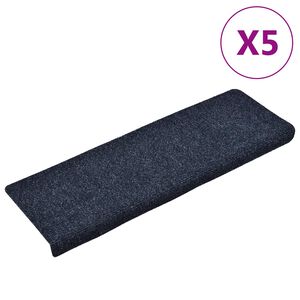 vidaXL Schodov&eacute; rohože, samolepiace, 5 ks, 65x21x4 cm, antracitov&eacute;, s obdĺžnikov&yacute;m okrajom