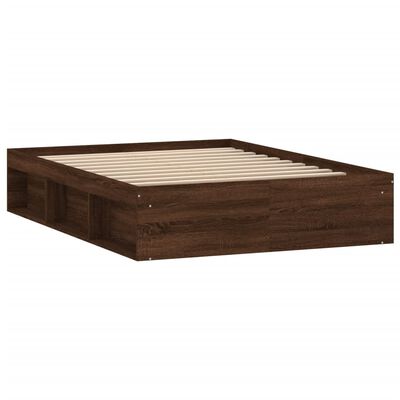 vidaXL Rám postele hnedý dub 135x190 cm dvojlôžko