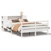 vidaXL Posteľ s knižnicou bez matraca biela 150x200cm borovicov&yacute; mas&iacute;v