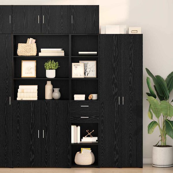 vidaXL Highboard Čierny dub 40 x 42,5 x 185 cm Kompozitn&eacute; drevo